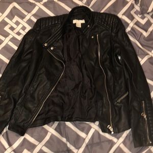 Black leather jacket